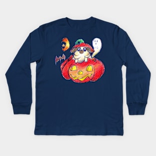 Halloween Pug Kids Long Sleeve T-Shirt